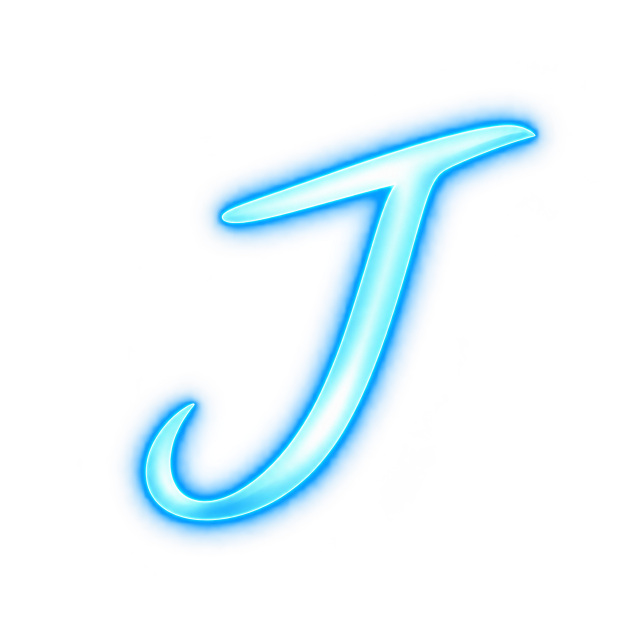 Glowing cyan J Apps logo
